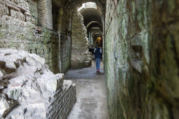 UNSECO World Heritage Site in Trier: underground corridors of the Imperial Baths, remains of an ancient Roman bathing complex