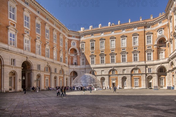 One of the four inner courtyards of the Royal Palace Palazzo Reale, Italian Versailles, Caserta, Campania, Italy, Europe