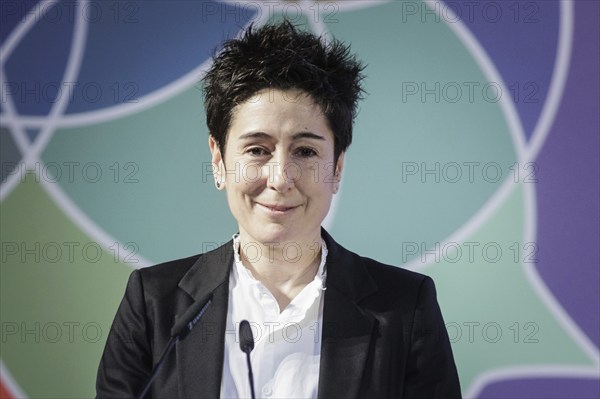 Dunja Hayali, journalist and TV presenter, photographed at the DSI Talisman Award ceremony in Berlin, 12 March 2024. With the Talisman Award, the Deutschlandstiftung Integration honours people who have rendered outstanding services to the cohesion of our society through their commitment. Photographed on behalf of the Federal Foreign Office