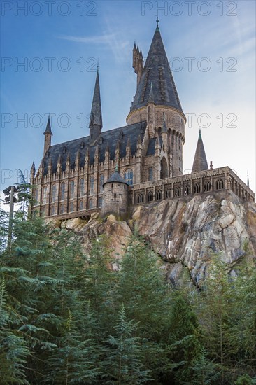 Hogwarts Castle in The Wizarding World of Harry Potter at Universal Studios Islands of Adventure in Orlando, Florida, USA, North America