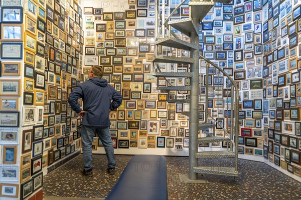 Museum of German Inland Navigation, in the former Ruhrort indoor swimming pool, in Duisburg, ship postcard museum, collection of over 6000 maritime postcards, North Rhine-Westphalia, Germany, Europe