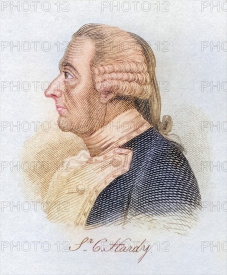 Sir Charles Hardy 1714, 1780, British naval officer and Governor of Newfoundland, From the book Crabbs Historical Dictionary published 1825, Historic, digitally restored reproduction from a 19th century original, Record date not stated