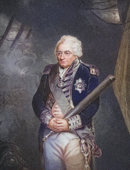 John Jervis, 1st. Earl of St Vincent. 1735-1823. admiral in the British Royal Navy, Historical, digitally restored reproduction from a 19th century original, Record date not stated