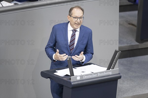 Alexander Dobrindt, Chairman of the CSU parliamentary group in the German Bundestag, recorded during a speech in the plenary session of the German Bundestag in Berlin, 26 June 2024