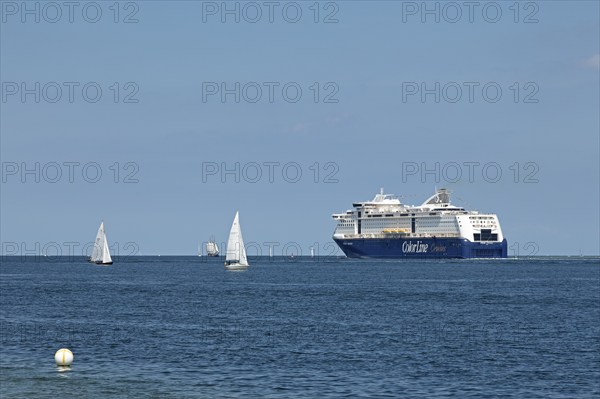 Color Line cruise ship Color Fantasy, sailing boats, Kieler Woche, Kiel Fjord, Kiel, Schleswig-Holstein, Germany, Europe