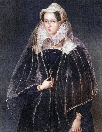 Mary, Queen of Scots 1542-1587, also Mary Stuart, daughter of James V, King of Scotland. From the book Lodges British Portraits, published in 1823, Historical, digitally restored reproduction from a 19th century original, Record date not stated