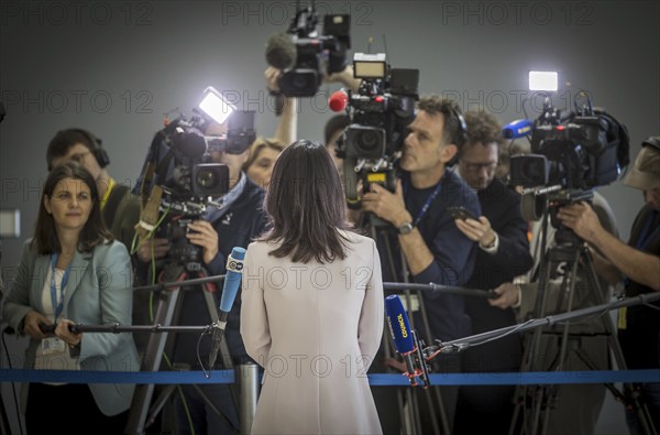 Annalena Bärbock (Alliance 90/The Greens), Federal Foreign Minister, pictured during her participation in the Foreign Affairs Council in Luxembourg.