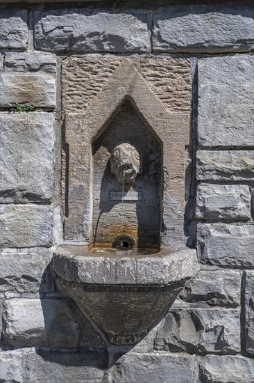 Historic drinking water fountain in the old town centre of Meersburg on Lake Constance, Lake Constance district, Baden-Württemberg, Germany, Europe