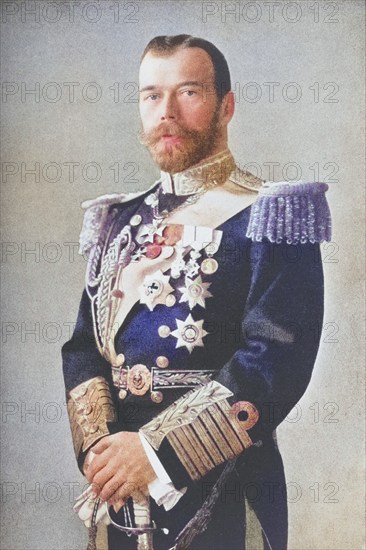 The Tsar Nicholas II of Russia 1868-1918, Historical, digitally restored reproduction from a 19th century original, Record date not stated