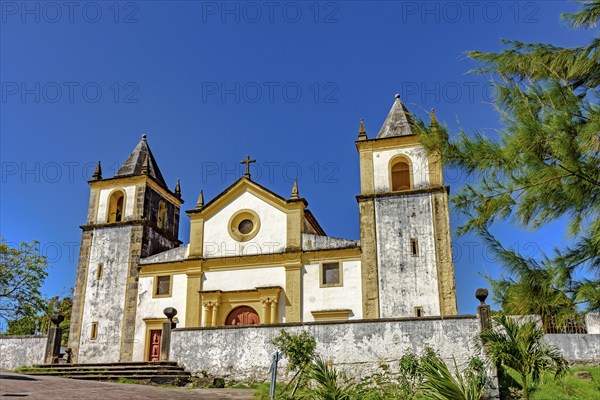 Facade of a famous and historic baroque church in the city of Olinda, state of Pernambuco, Brazil, Olinda, Pernambuco, Brazil, South America