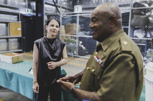 Annalena Bärbock (Bündnis 90/Die Grünen), Federal Foreign Minister, photographed during a visit to the Fijian Armed Forces Blackrock Peacekeeping and Humanitarian Assistance and Disaster Relief Camp in Nadi, 07.05.2024. Bärbock is travelling to Australia, New Zealand and Fiji for political talks / Photographed on behalf of the Federal Foreign Office