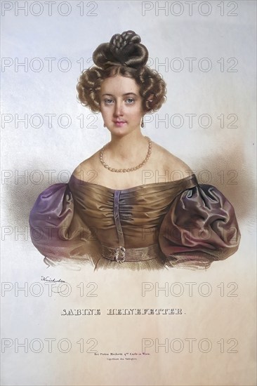 Sabine Heinefetter, married Sabine Marquet (19 August 1809 in Mainz - 18 November 1872 in Achern) was a German opera singer in the voice register soprano, Historic, digitally restored reproduction from a 19th century original, Record date not stated