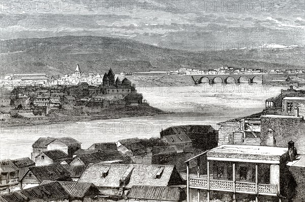 Tbilisi or Tbilisi, the capital of Georgia, Caucasus region of Eurasia, 19th century