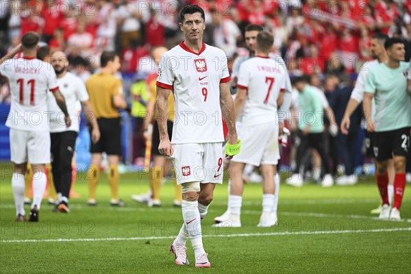 BERLIN, GERMANY - JUNE 21, 2024: Euro 2024 Groupe D match Poland vs Austria 1:3. Robert Lewandowski after the match.