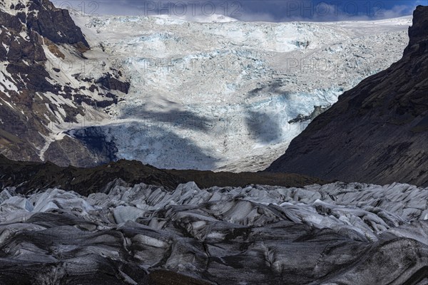 At Svinefell Glacier, Skaftafell NP, south coast, Iceland, Europe