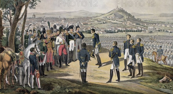 After the Battle of Paris the French Empire surrendered on March 31, Übergabe von Paris nach der Schlacht bei Paris, oder Schlacht auf dem Montmartre, 31. März 1814