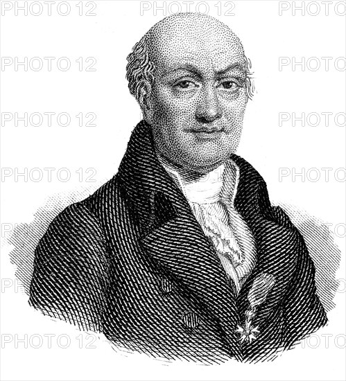 Portrait of Jean Baptiste Joseph, chevalier Delambre, 1749 - 1822, a French mathematician and astronomer, Portrait von Jean-Baptiste Joseph Delambre, 1749 - 1822, ein französischer Astronom