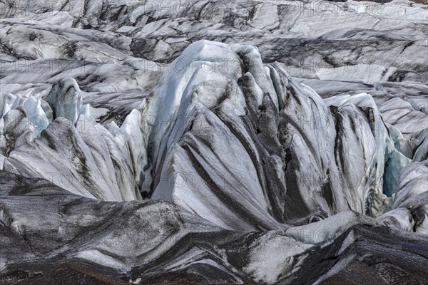 At Svinefell Glacier, Skaftafell NP, south coast, Iceland, Europe