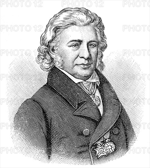 Samuel Thomas von Sömmerring, 1755- 1830, a German physician, anatomist, anthropologist, paleontologist and inventor, Samuel Thomas Soemmerring oder Sömmerring, 1755- 1830, ein deutscher Anatom, Anthropologe, Paläontologe und Erfinder