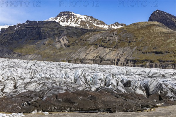 At Svinefell Glacier, Skaftafell NP, south coast, Iceland, Europe