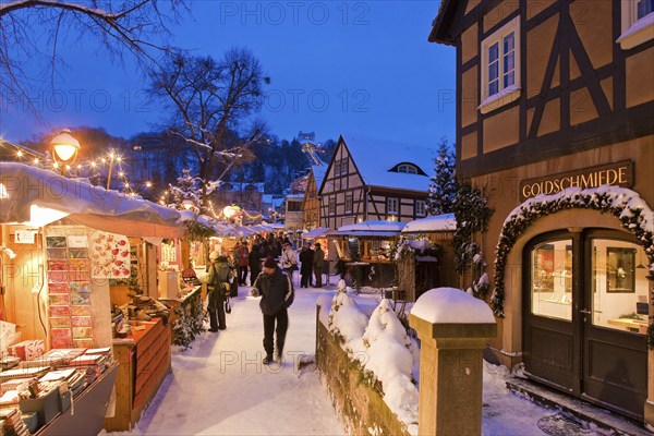 The Christmas market in the old village centre in Dresden Loschwitz, is organised annually by the Elbhangfestverein in traditional form, based on models by Ludwig Richter