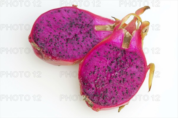 Triangular hylocereus (Hylocereus triangularis), pitahaya, crops, fruits, fruit, cacti (Cactaceae), pink, indoor, studio, landscape, horizontal, food, foodstuffs