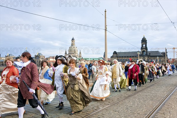 Baroque Festival Dresden. For the 3rd Baroque Festival in Dresden, there was a parade of all participants through Dresden's Old Town