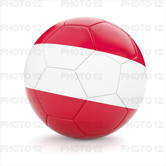 3d rendering of Austria soccer football ball with Austrian flag isolated on white background