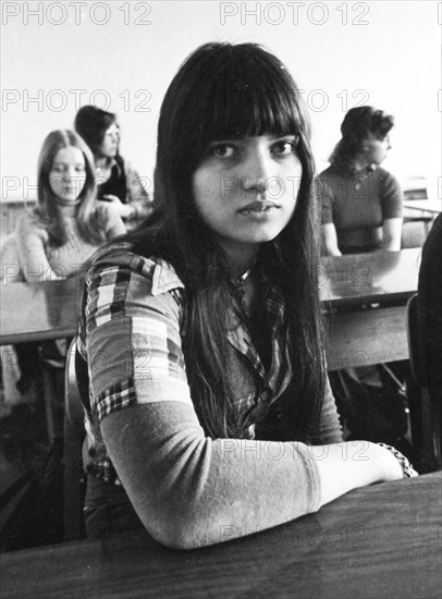 These girls, students of the Women's Vocational School in Gelsenkirchen, are all without apprenticeships on 5.02.1975, many of them also without jobs. Today, apprenticeships are often not available, Germany, Europe