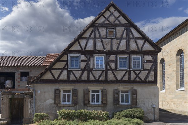 Old half-timbered house from 1800, Eschenau-Knetzgau, Lower Franconia, Baysern, Germany, Europe