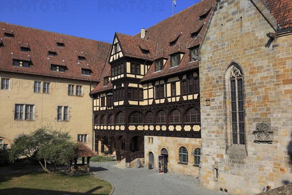 The Princes' Building and the Luther Chapel in the inner courtyard of Veste Coburg, Upper Franconia, Bavaria, Germany, Europe