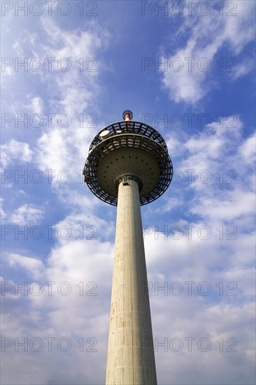 Köterberg telecommunications tower, slightly cloudy sky, Lügde, Weserbergland, North Rhine-Westphalia, Germany, Europe