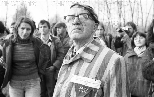 The party congress of the National Democratic Party of Germany (NPD) triggered protests against neo-Nazism, fascism and war on 08.12.1979 in Ketsch, Germany, Europe