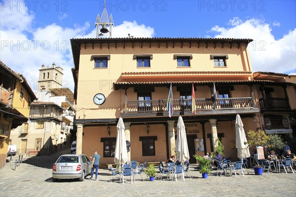 Traditional architecture town hall Ayuntamiento, Garganta la Olla, La Vera, Extremadura, Spain, Europe