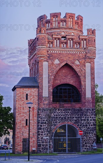 The historic Tangermünde Tor in front of the old town centre of Stendal in the Altmark region. Hanseatic city of Stendal, Saxony-Anhalt, Germany, Europe