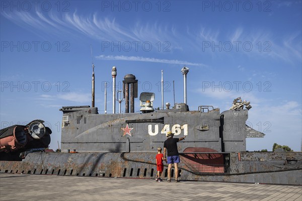 Submarine JULIETT U-461, former Russian submarine, tourist attraction in the Maritime Museum Peenemünde, Usedom Island, Mecklenburg-Western Pomerania, Germany, Europe