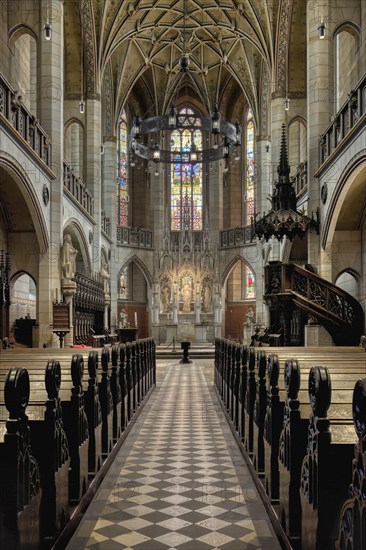 All Saint Church or Castle Church, Central nave, Luther City Wittenberg, Saxony Anhalt, Germany, Europe