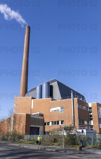 The Igony heating plant in Essen-Rüttenscheid, a district heating plant fuelled by natural gas, which supplies the Essen University Hospital, the Alfried Krupp Hospital and residential buildings with district heating all year round, North Rhine-Westphalia, Germany, Europe