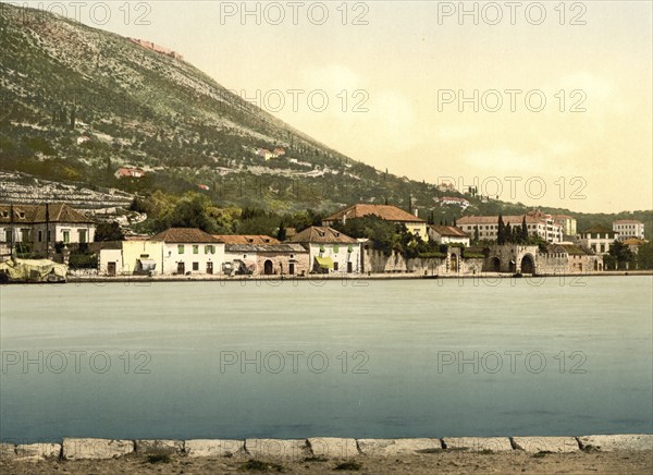 Gravosa, Dubrovnik, district of Gruz, general view, Dalmatia, Croatia, Austro-Hungary, digitally restored reproduction from a 19th century original, record date not stated, district of Gruz, general view, Dalmatia, Croatia, Austro-Hungary, digitally restored reproduction from a 19th century original, record date not stated, Europe