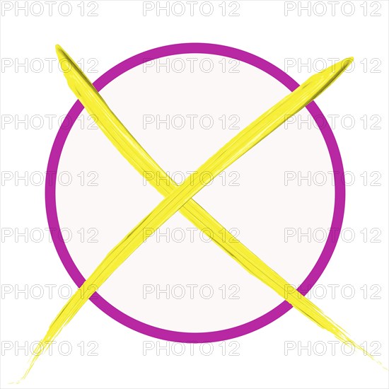 Voting cross violet/yellow