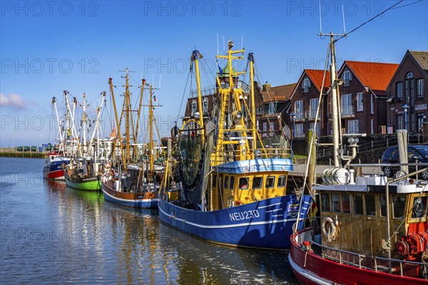 Cutter harbour Neuharlingersiel, Lower Saxony, Germany, Europe