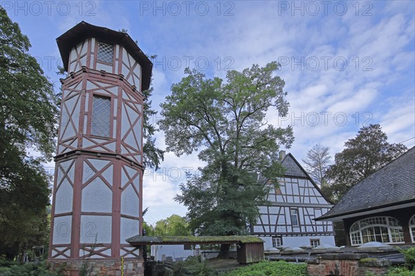 Water tower, spa garden, Bad Münster am Stein-Ebernburg, Bad Kreuznach, Rhineland-Palatinate, Germany, Europe