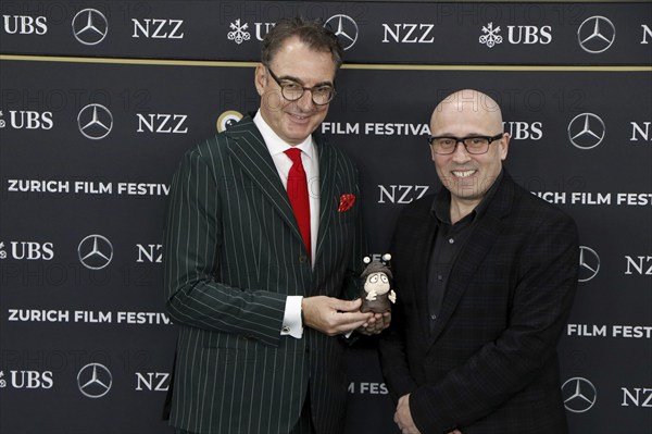 Christian Jungen (Festival Director) and Adam Elliot at the premiere of Memoir of a Snail as part of the 20th Zurich Film Festival, Zurich, 08.10.2024