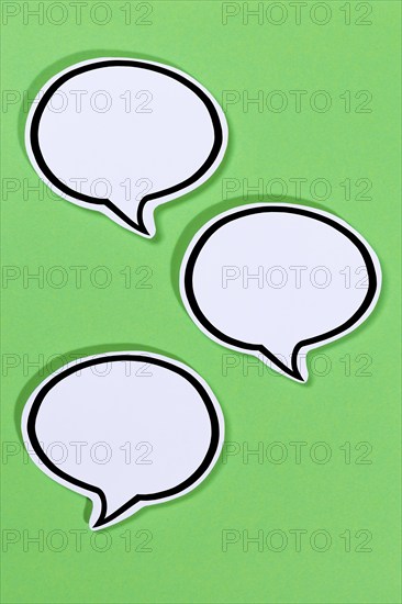 Speech bubbles with text free space Copyspace as communication Information concept talk