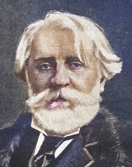 Ivan Sergeyevich Turgenev, 1818-1883, Russian writer, illustration from the book The Masterpiece Library of Short Stories, Historical, digitally restored reproduction from a 19th century original, Record date not stated