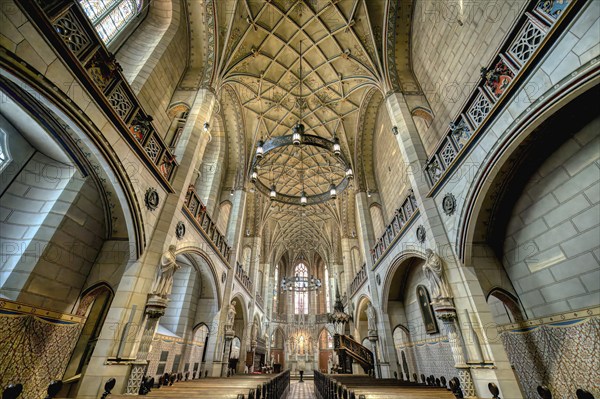 All Saint Church or Castle Church, Central nave, Luther City Wittenberg, Saxony Anhalt, Germany, Europe