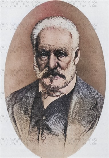 Victor Marie Hugo, 1802-1885, French poet, novelist and playwright. From the book The Masterpiece Library of Short Stories volume 3 French, Historical, digitally restored reproduction from a 19th century original, Record date not stated