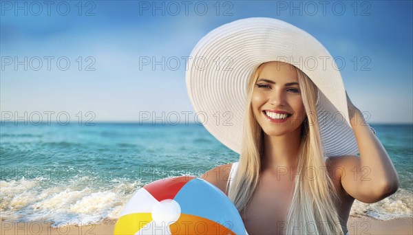 An attractive young woman on the beach in the Caribbean, Studio