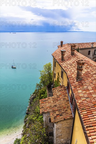 Duino Castle, with spectacular sea view, private residence of the Princes of Thurn und Taxis, Duino, Friuli, Italy, Duino, Friuli, Italy, Europe