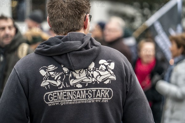 Demo by the group North Rhine-Westphalia Erwacht, a mixture of anti-vaccination activists, lateral thinkers, right-wing radicals, conspiracy theorists, nationalists, Essen, North Rhine-Westphalia, Germany, Europe